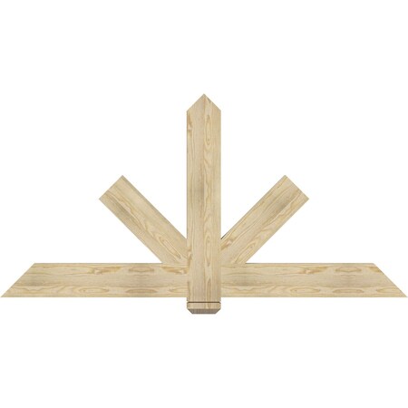 Ekena Millwork Kennewick Rough Sawn Timber Gable Bracket, Douglas Fir, 72"W x 36"H x 2"D x 6"F, 12/12 Pitch GBW072X36X0206KEN00RDF